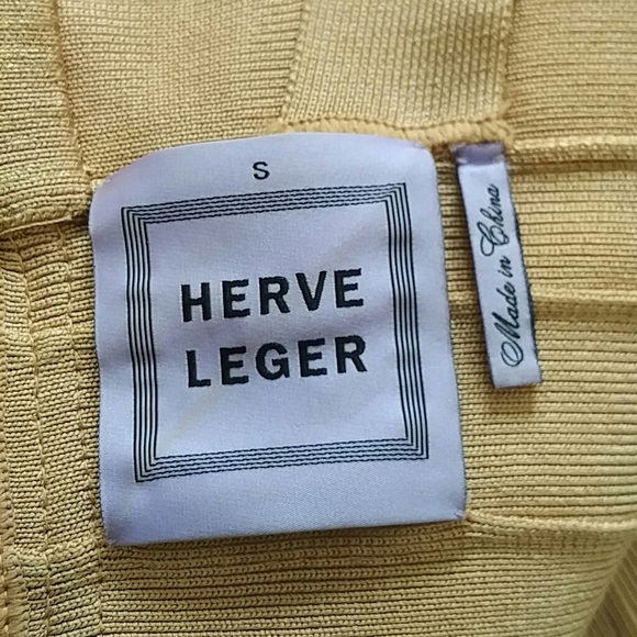 Herve Leger - gold textured one shoulder dress - Picture 5 of 6